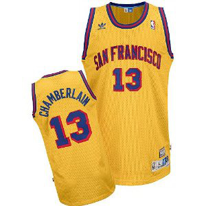  NBA Golden State Warriors 13 Wilt Chamberlain Soul Swingman Yellow Jersey